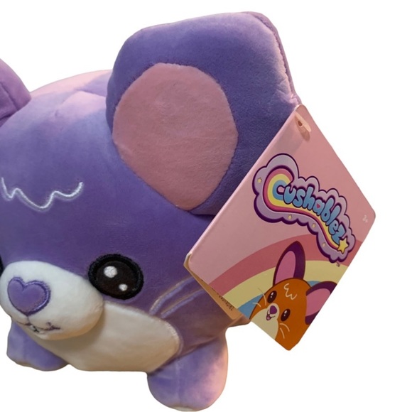 Cushablez Purple Cheens the Chinchilla Marshmallow Plushie Stuffed Toy 10” Gift - Picture 3 of 5